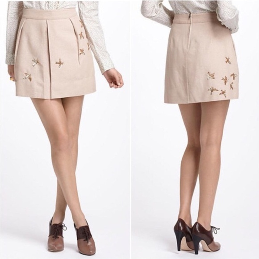 Anthropologie gold skirt